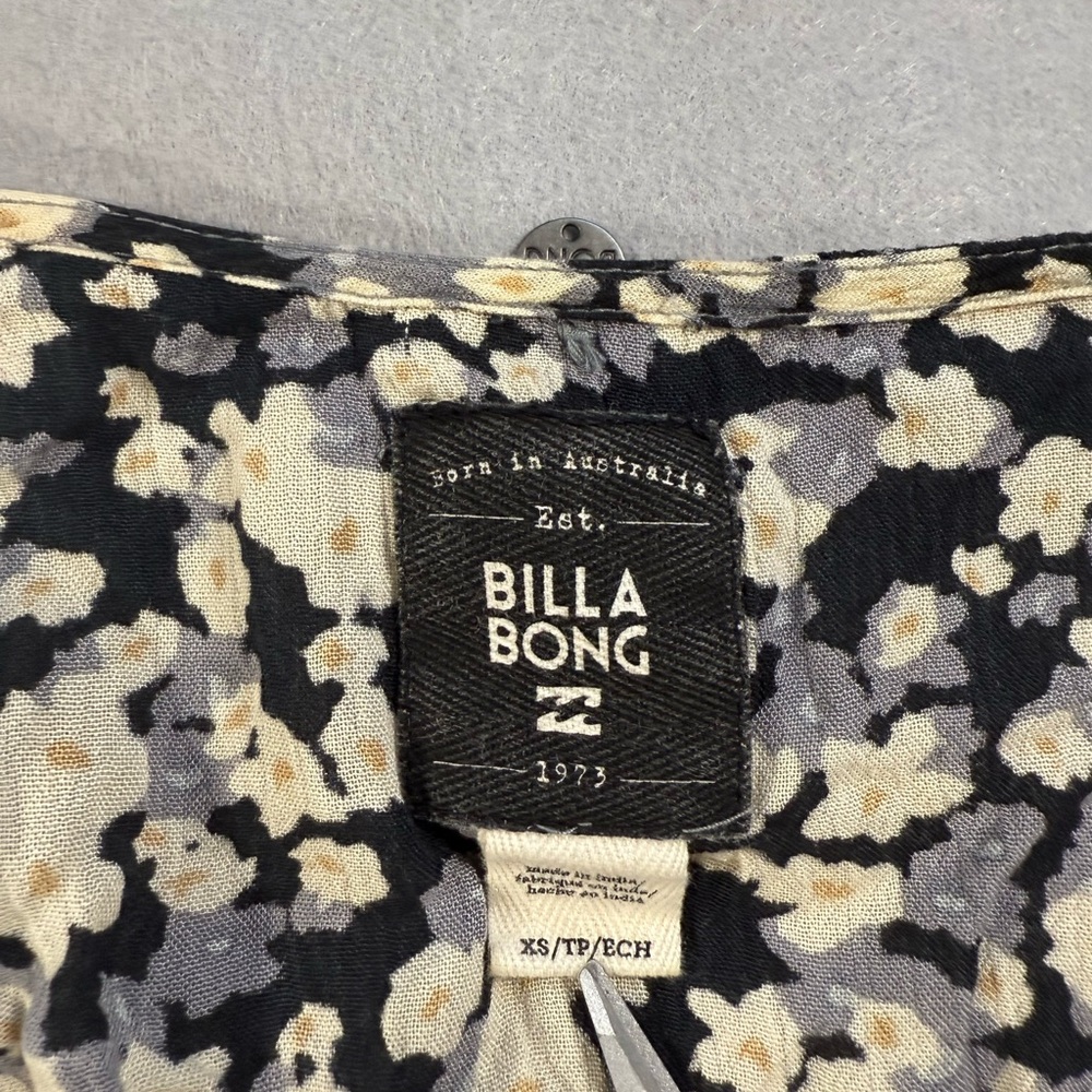 Billabong Kimono Floral Long Sleeve Button Up Dress - Picture 5 of 5